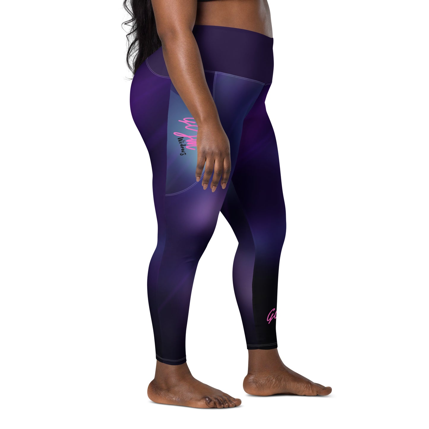 GymWidowz Leggings with pockets - Purple Nebula