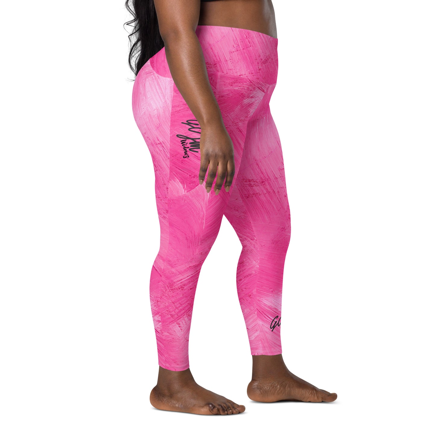 GymWidowz Leggings with pockets - Painted Pink