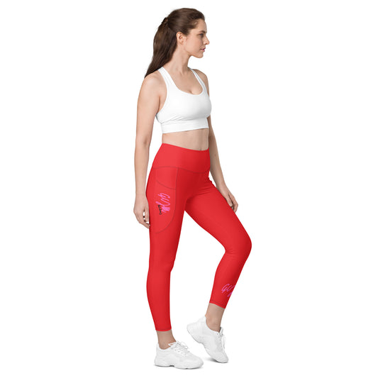 GymWidowz Leggings with pockets - Red