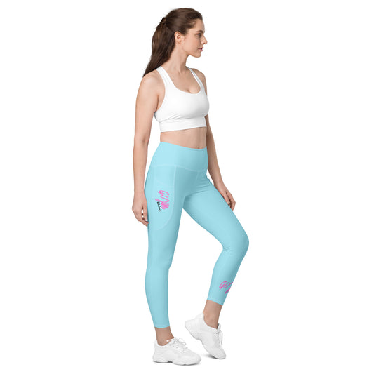 GymWidowz Leggings with pockets - Light Blue