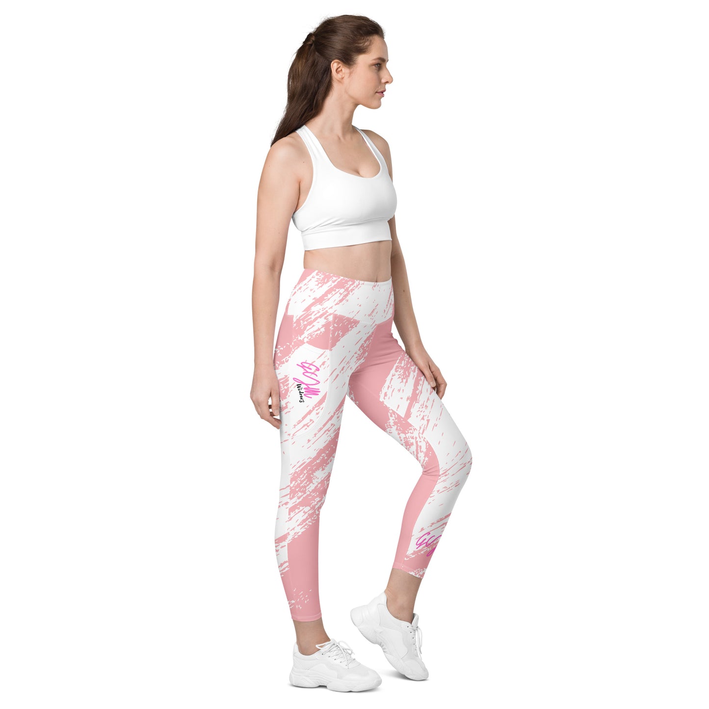 GymWidowz Leggings with pockets - Distressed Pink