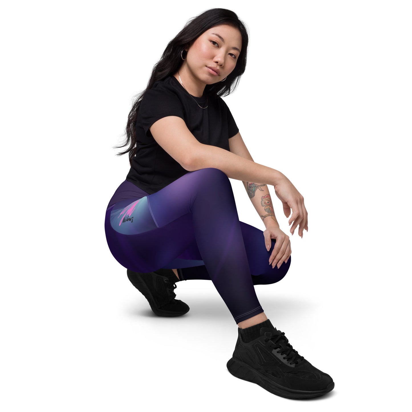 GymWidowz Leggings with pockets - Purple Nebula