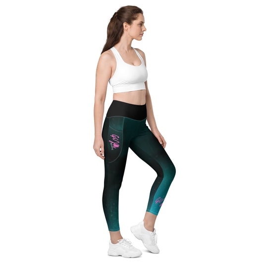 GymWidowz Leggings with pockets - Deep Sea