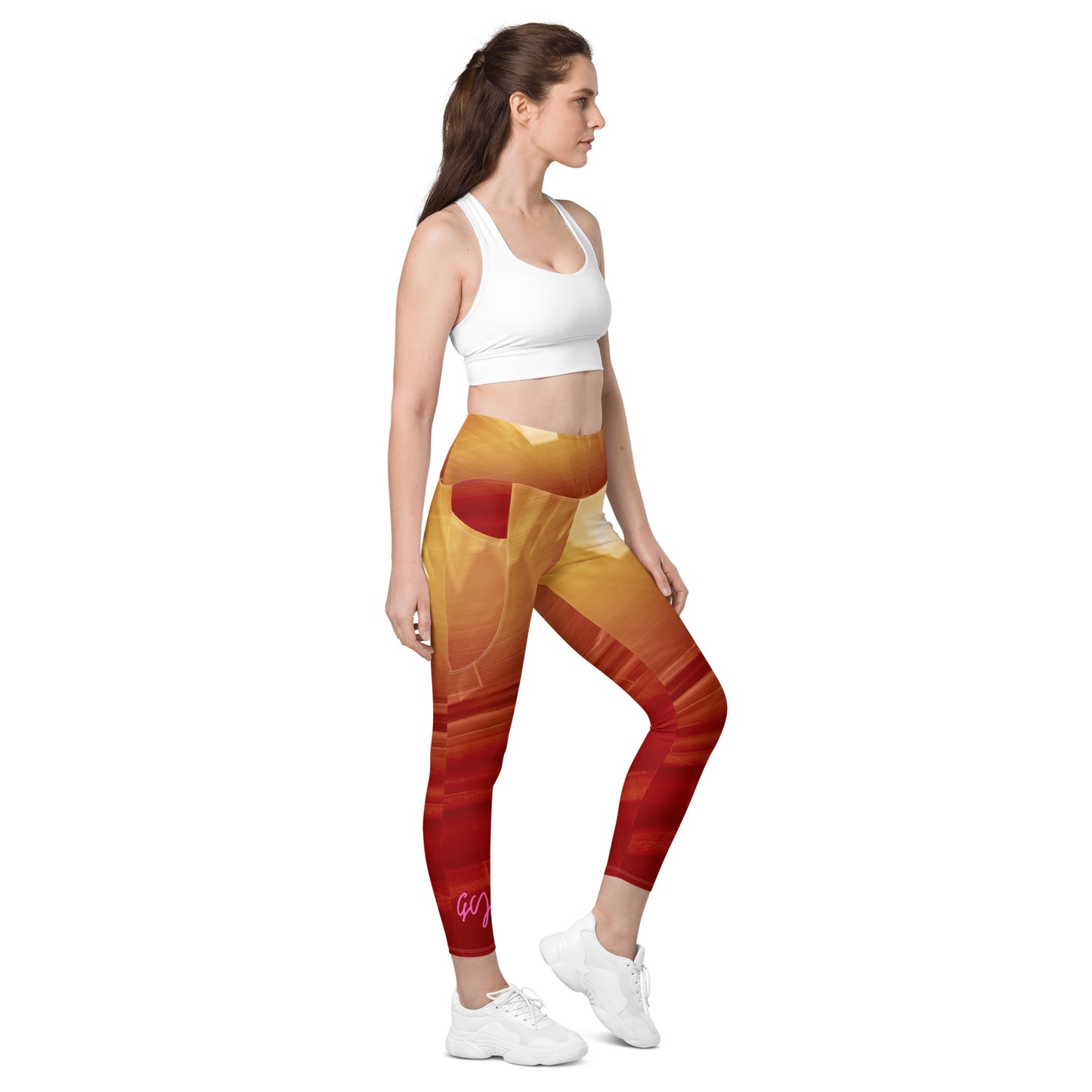 GymWidowz Leggings with pockets - Sandstorm