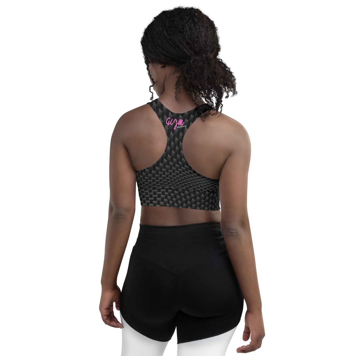 GymWidowz Longline sports bra - Carbon Fibre