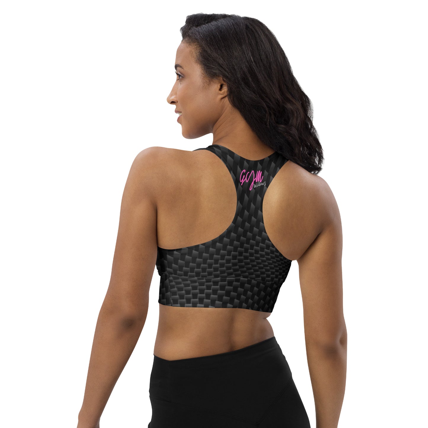 GymWidowz Longline sports bra - Carbon Fibre