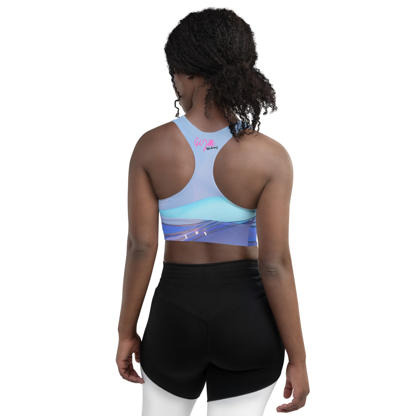 GymWidowz Longline sports bra - The Blues