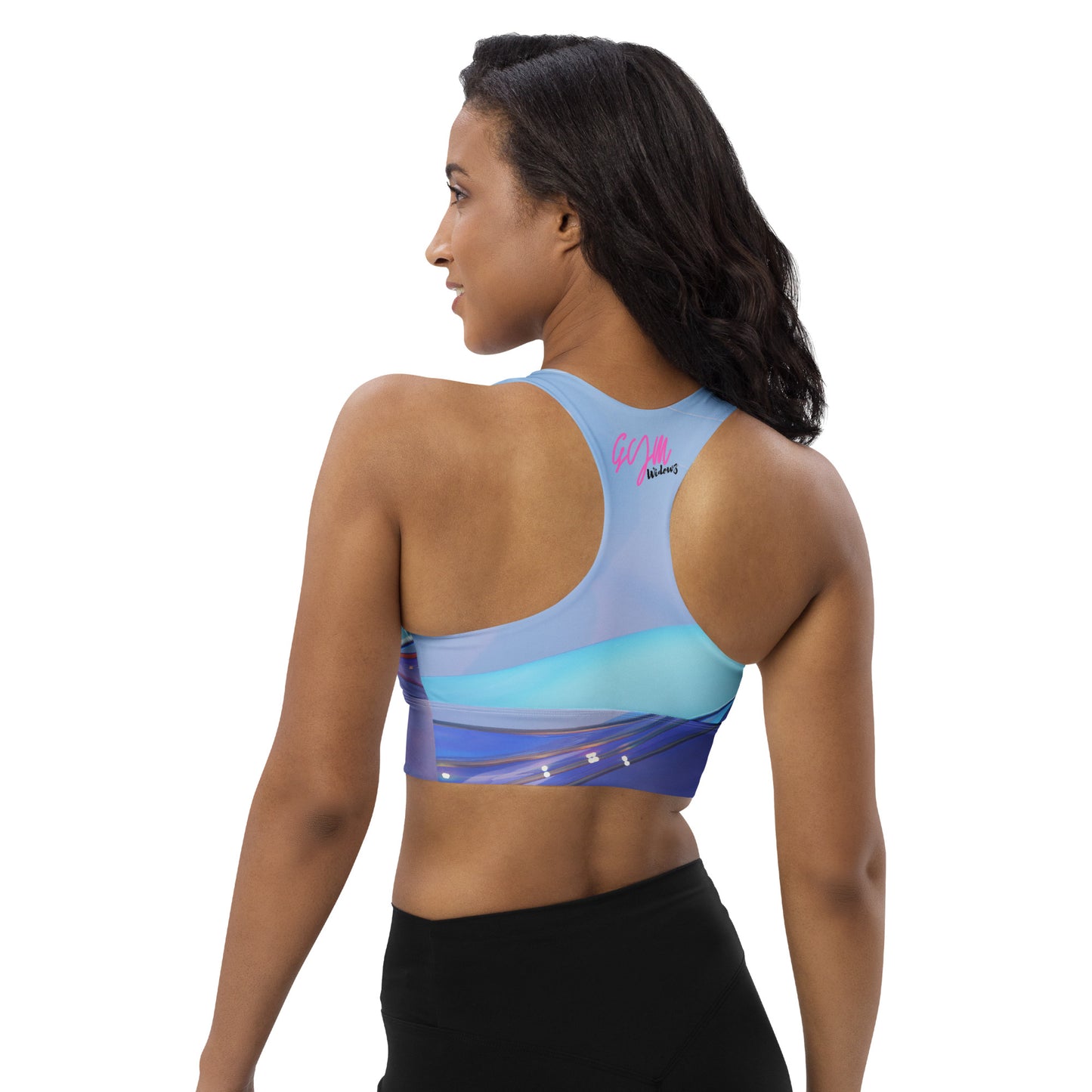 GymWidowz Longline sports bra - The Blues