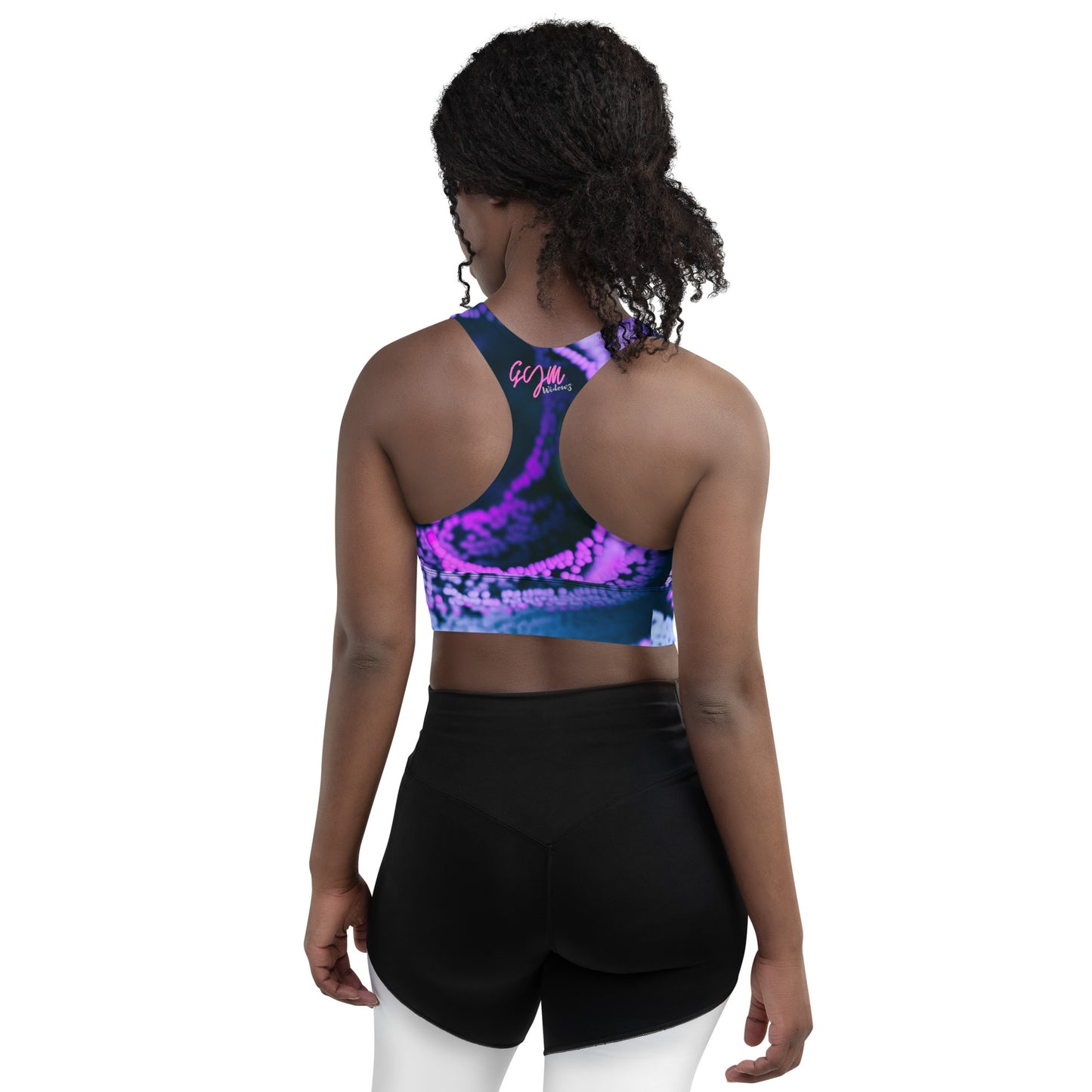 GymWidowz Longline sports bra - Purple Swirl