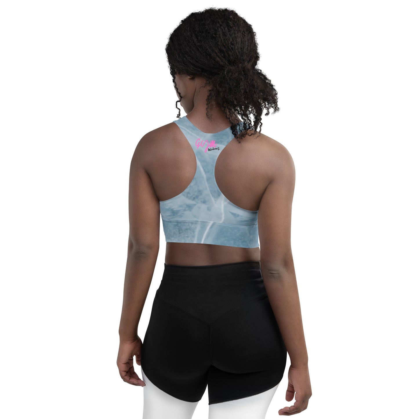 GymWidowz Longline sports bra - Cracked Ice