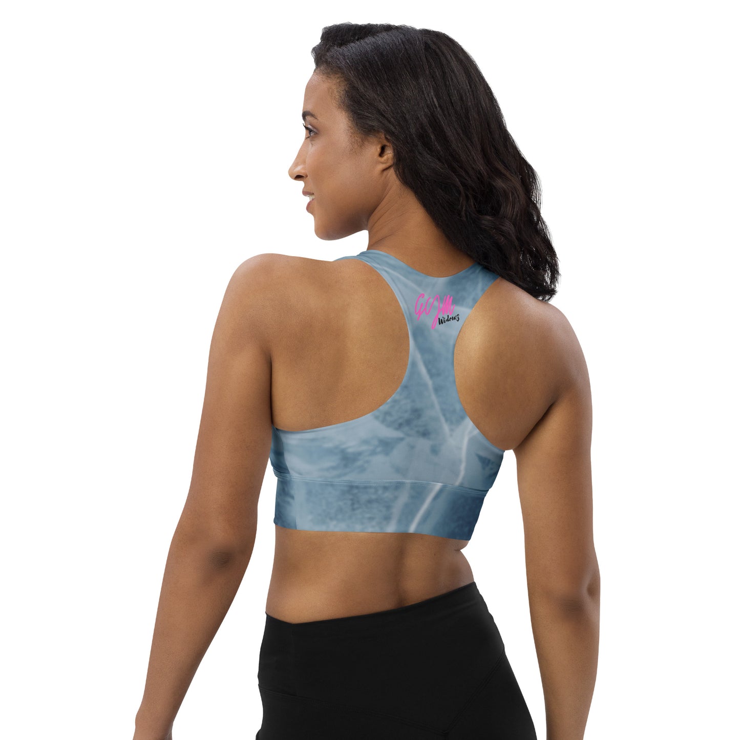 GymWidowz Longline sports bra - Cracked Ice