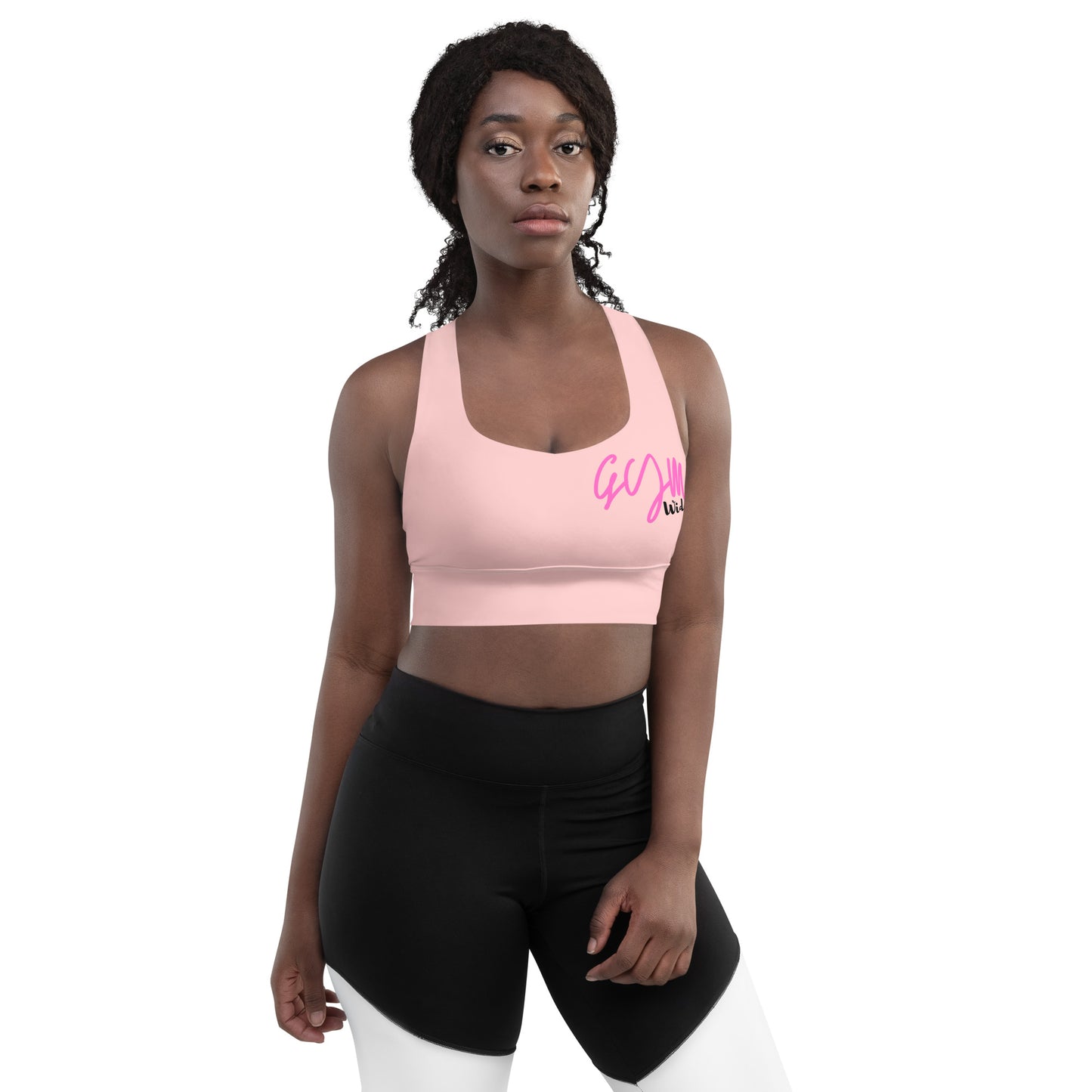 GymWidowz Longline sports bra - Pink