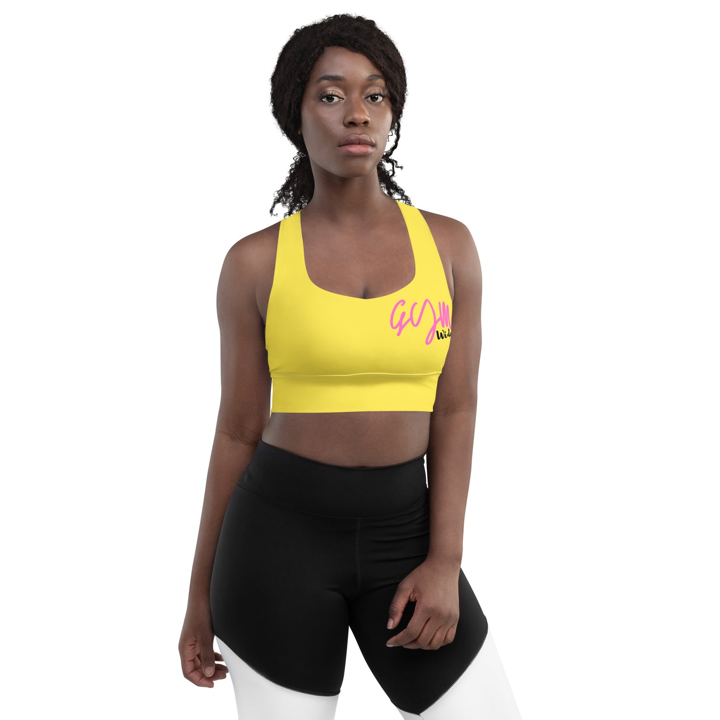 GymWidowz Longline sports bra - Daisy Yellow