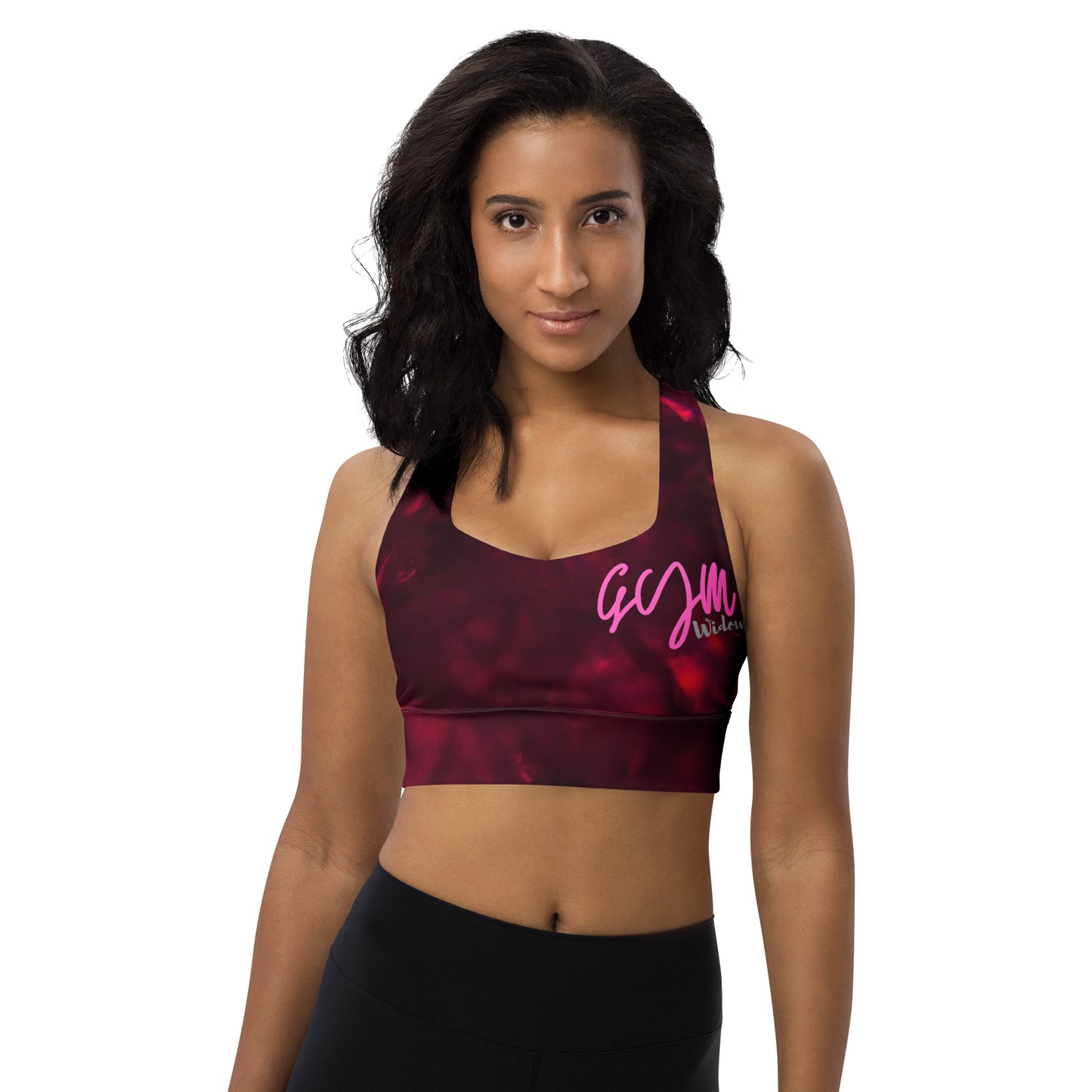 GymWidowz Longline sports bra - Hot Lava