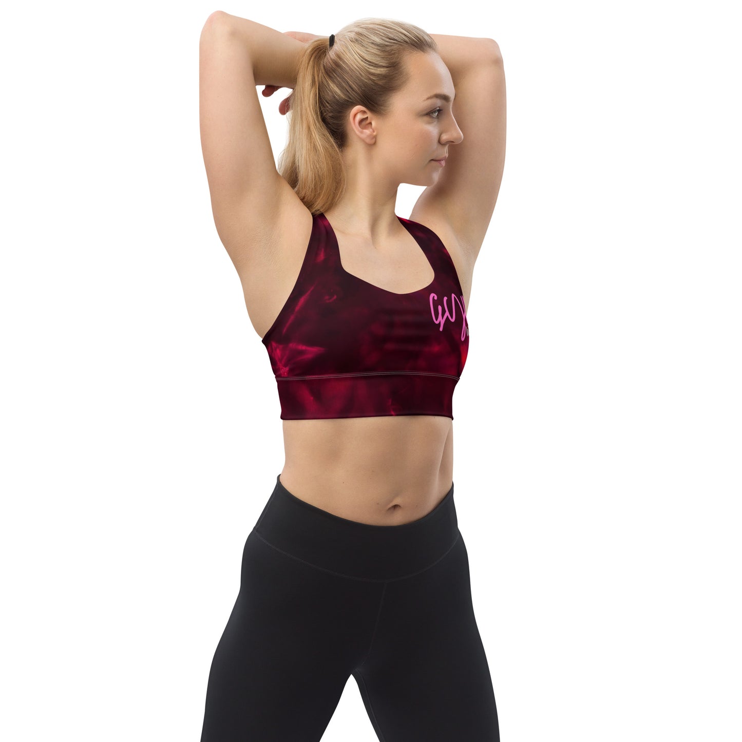 GymWidowz Longline sports bra - Hot Lava