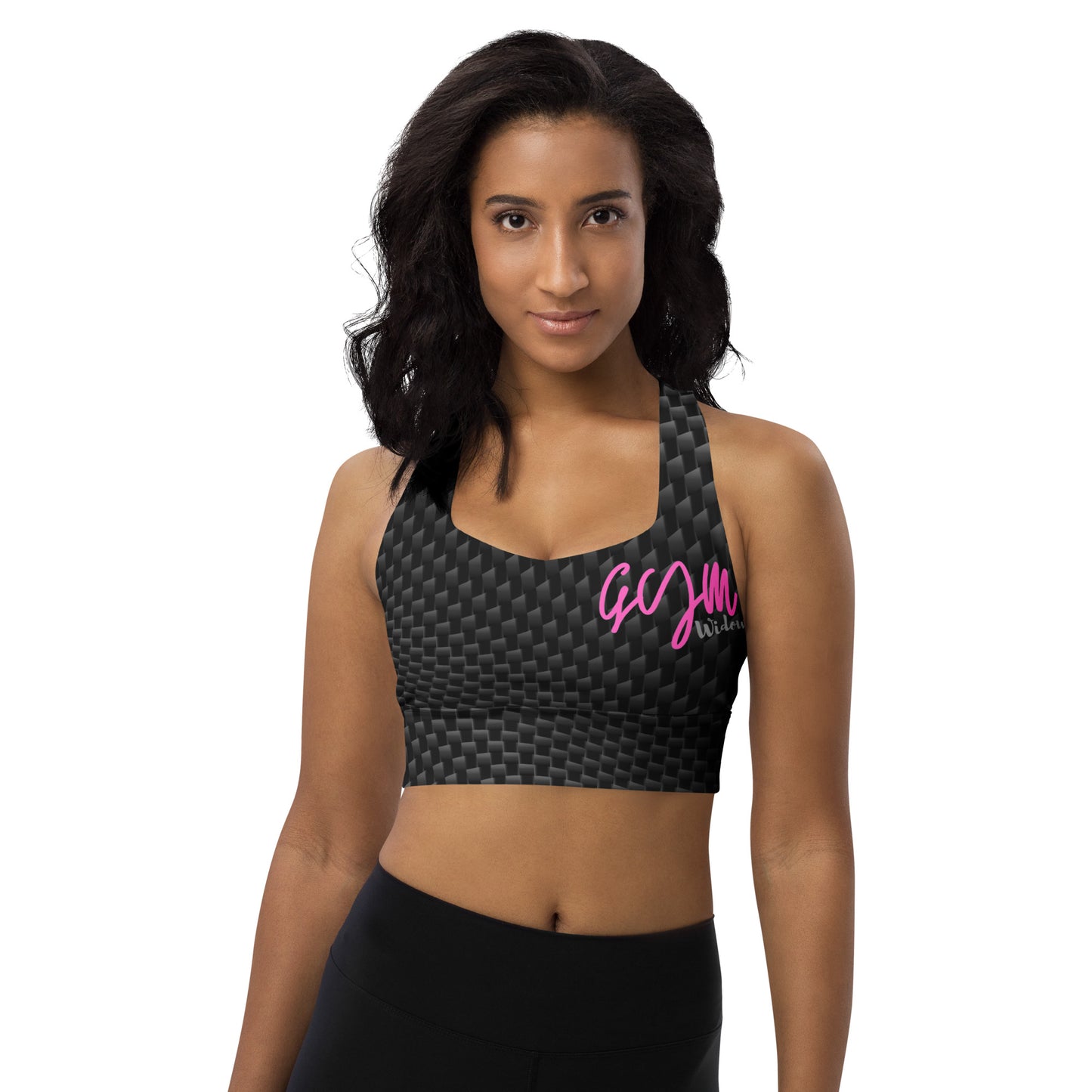 GymWidowz Longline sports bra - Carbon Fibre