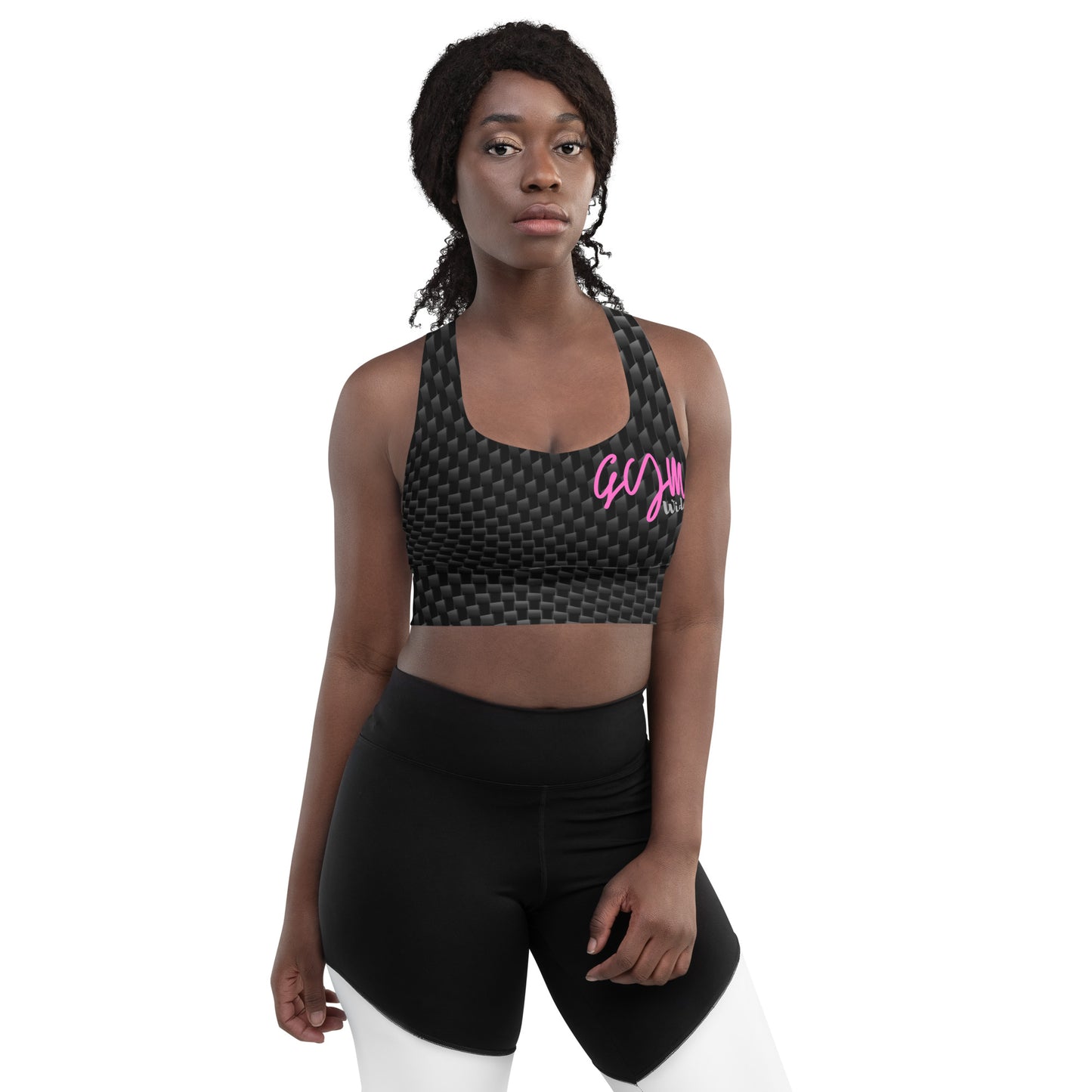 GymWidowz Longline sports bra - Carbon Fibre