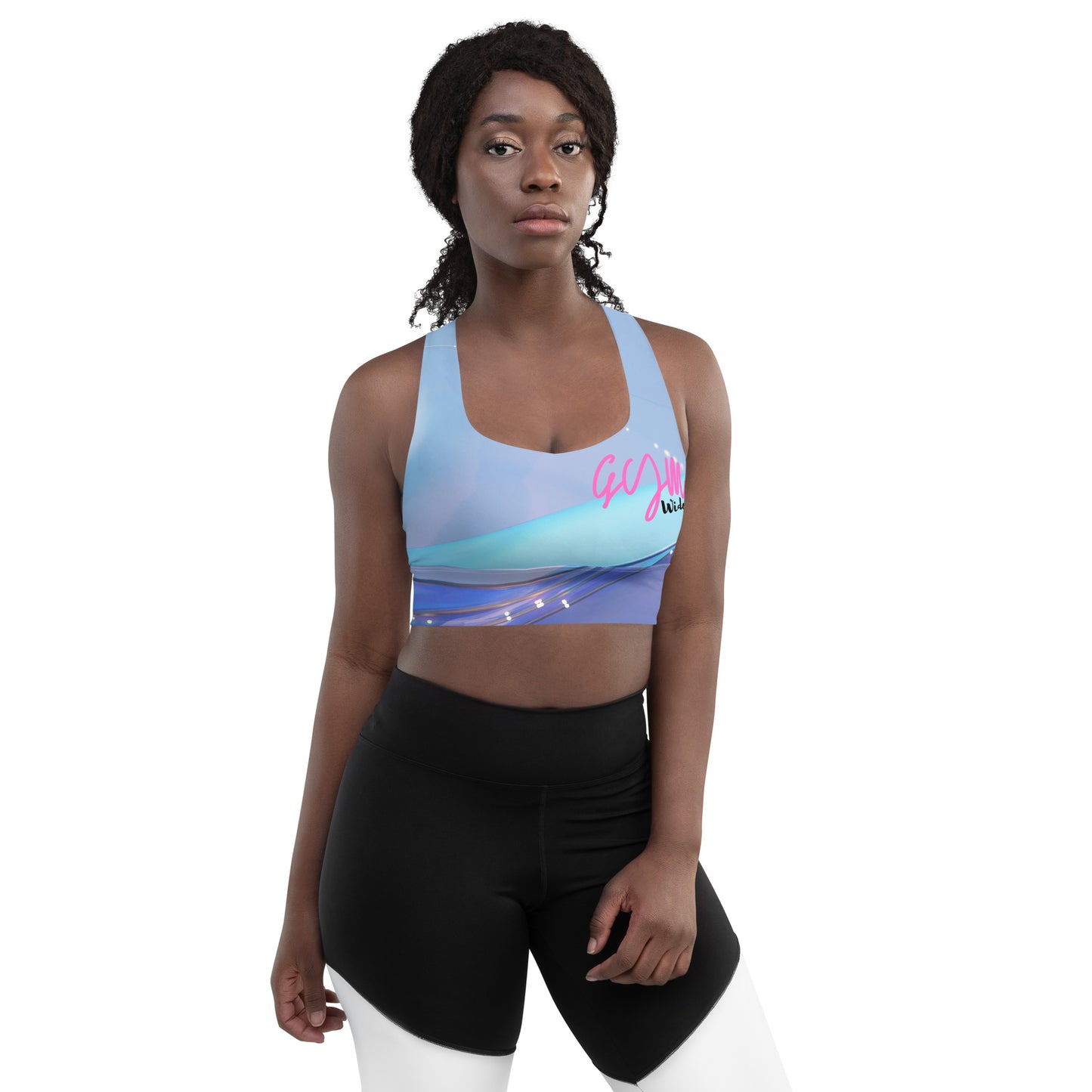 GymWidowz Longline sports bra - The Blues