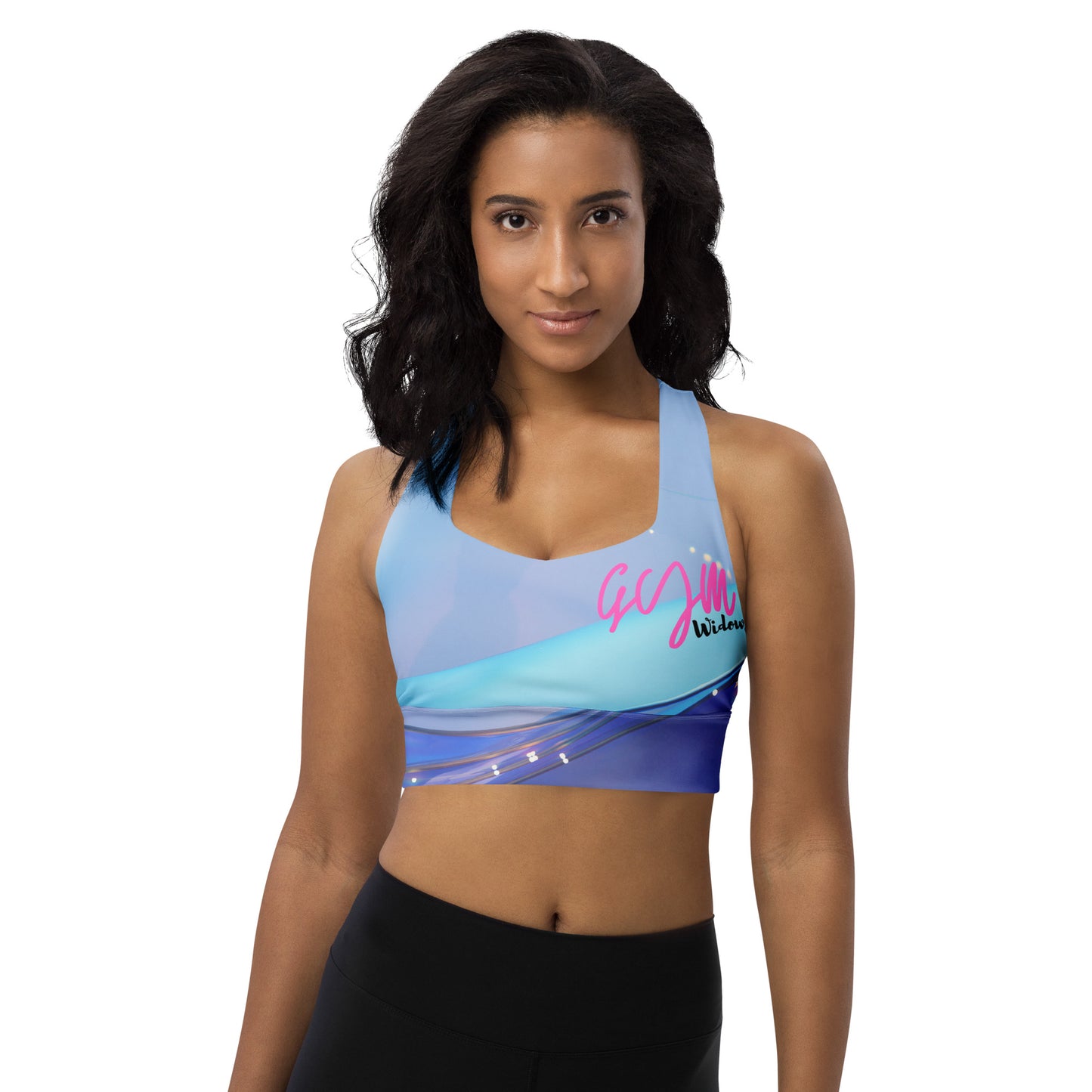 GymWidowz Longline sports bra - The Blues