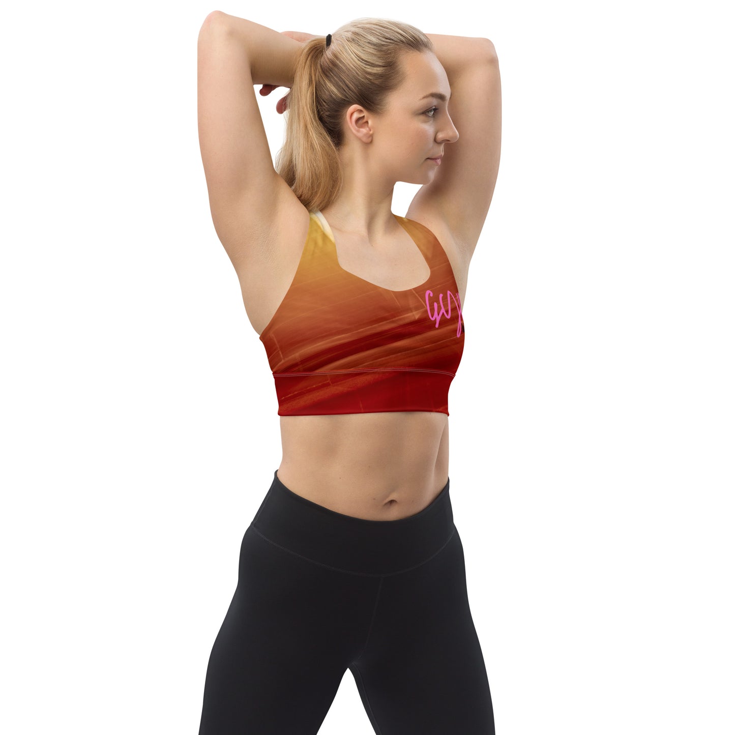 GymWidowz Longline sports bra - Sandstorm