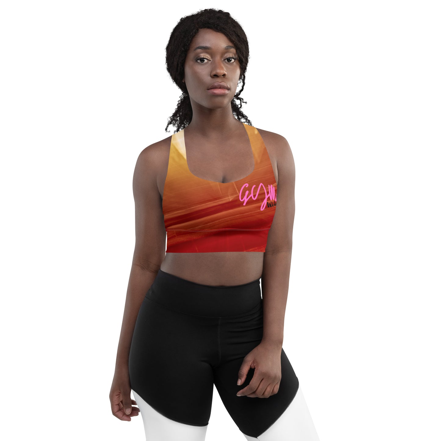 GymWidowz Longline sports bra - Sandstorm