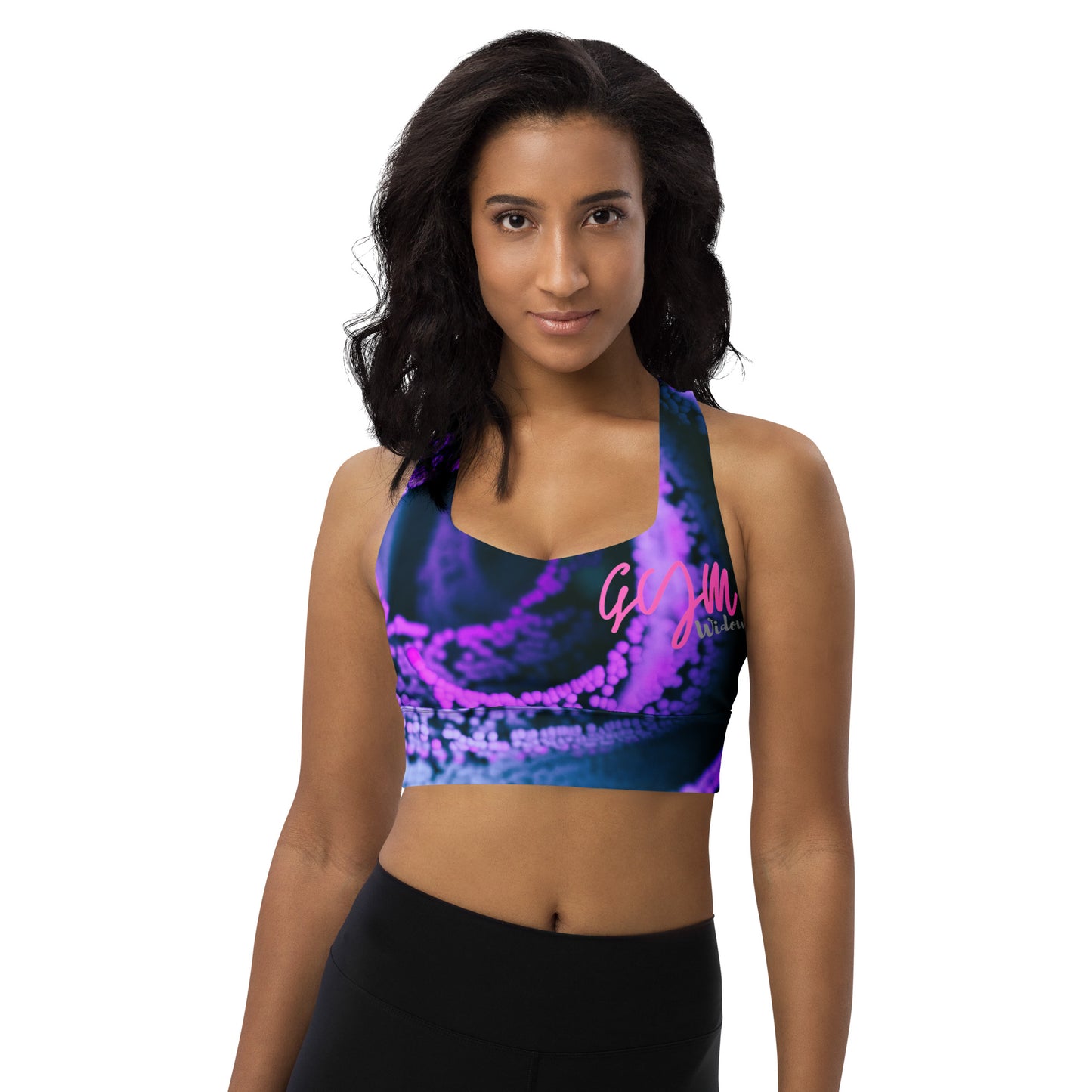 GymWidowz Longline sports bra - Purple Swirl