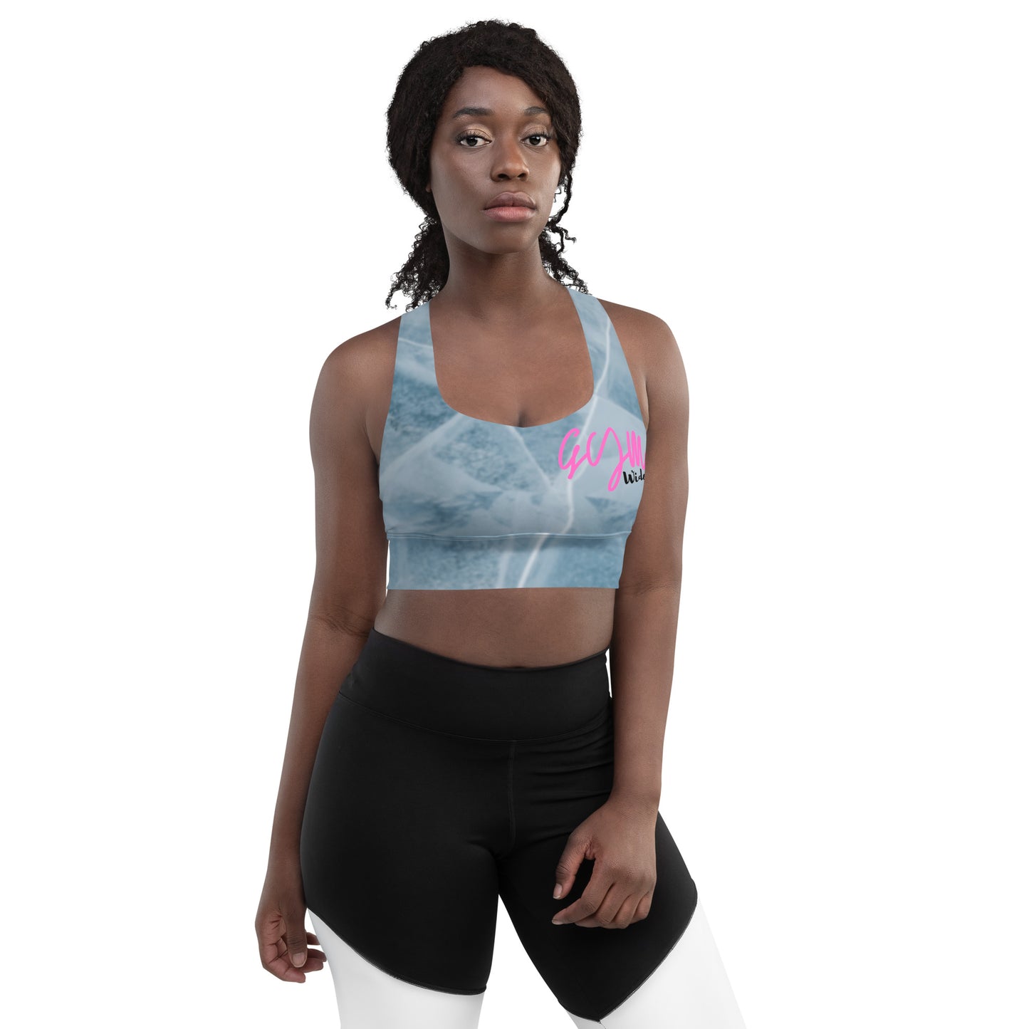 GymWidowz Longline sports bra - Cracked Ice