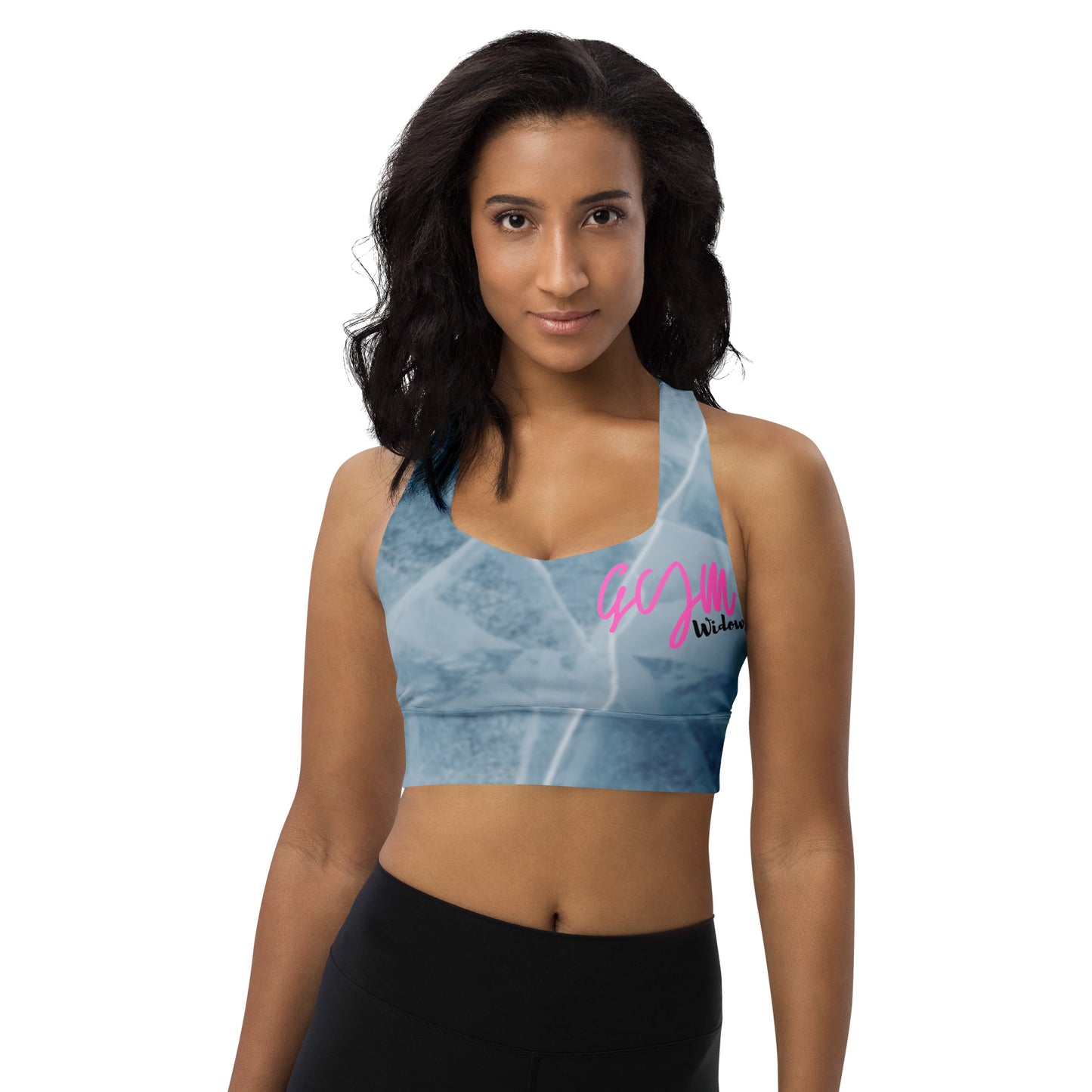 GymWidowz Longline sports bra - Cracked Ice