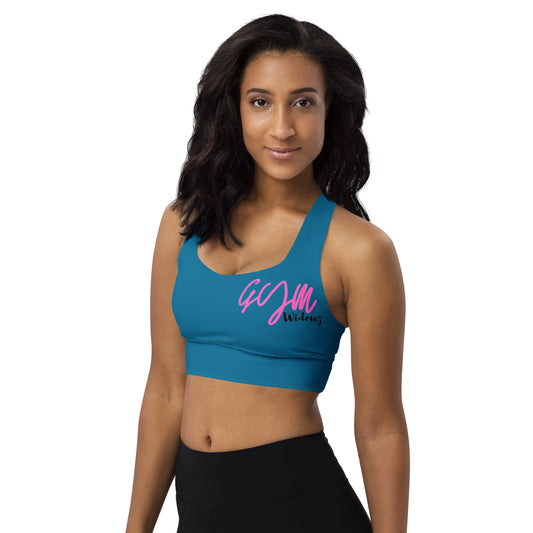 GymWidowz Longline sports bra - Cerulean Blue