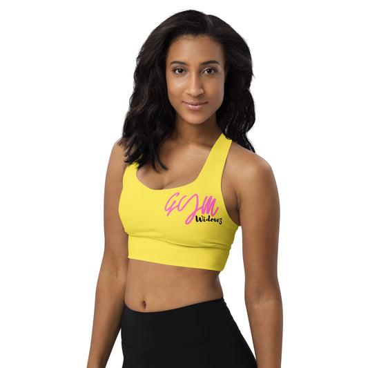 GymWidowz Longline sports bra - Daisy Yellow