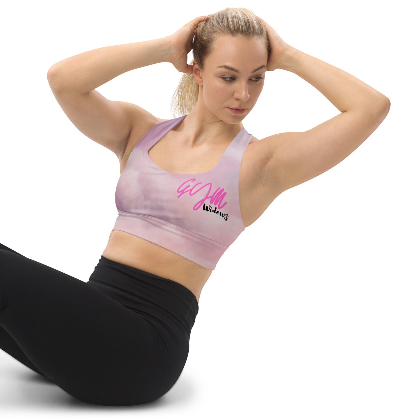 GymWidowz Longline sports bra - Clouds