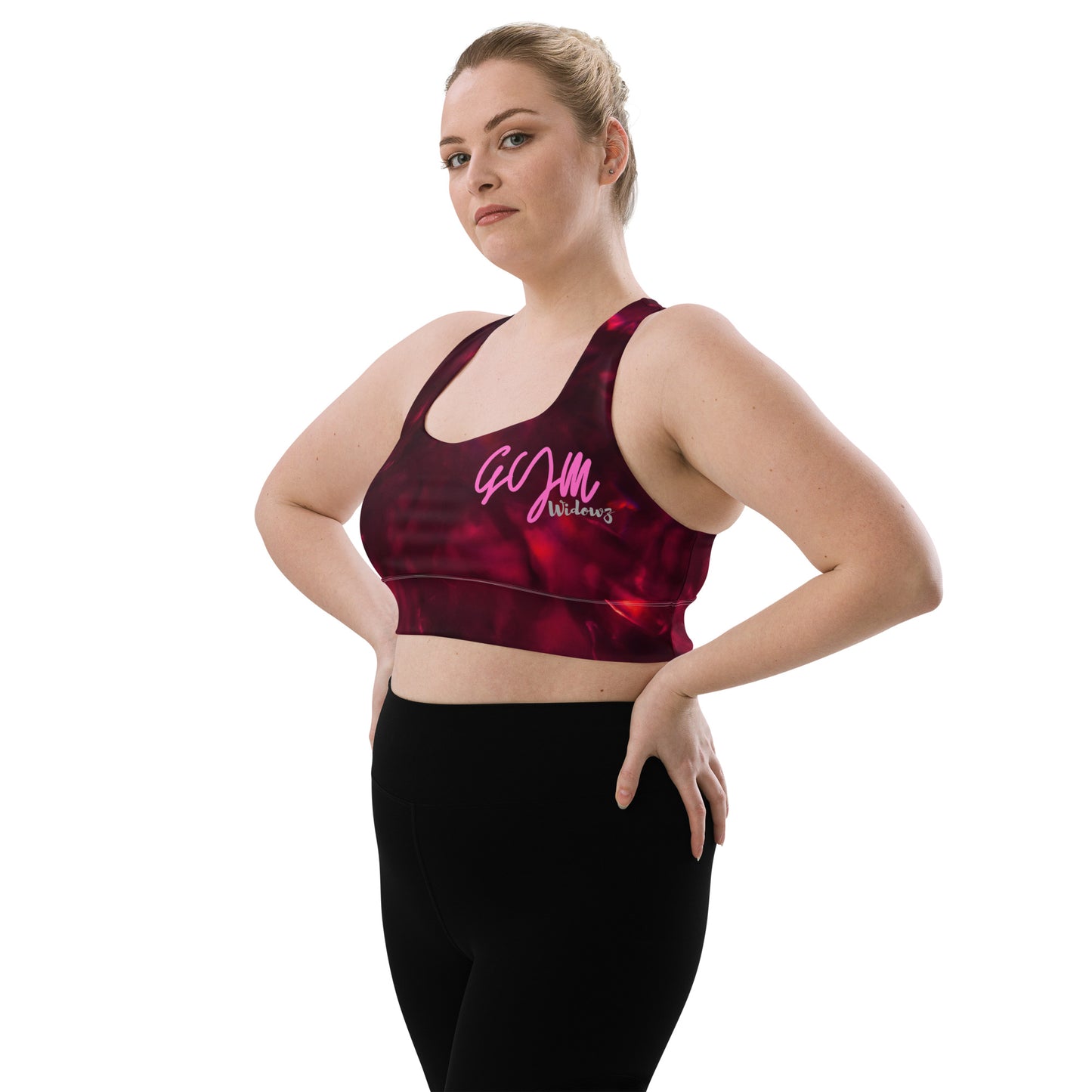 GymWidowz Longline sports bra - Hot Lava