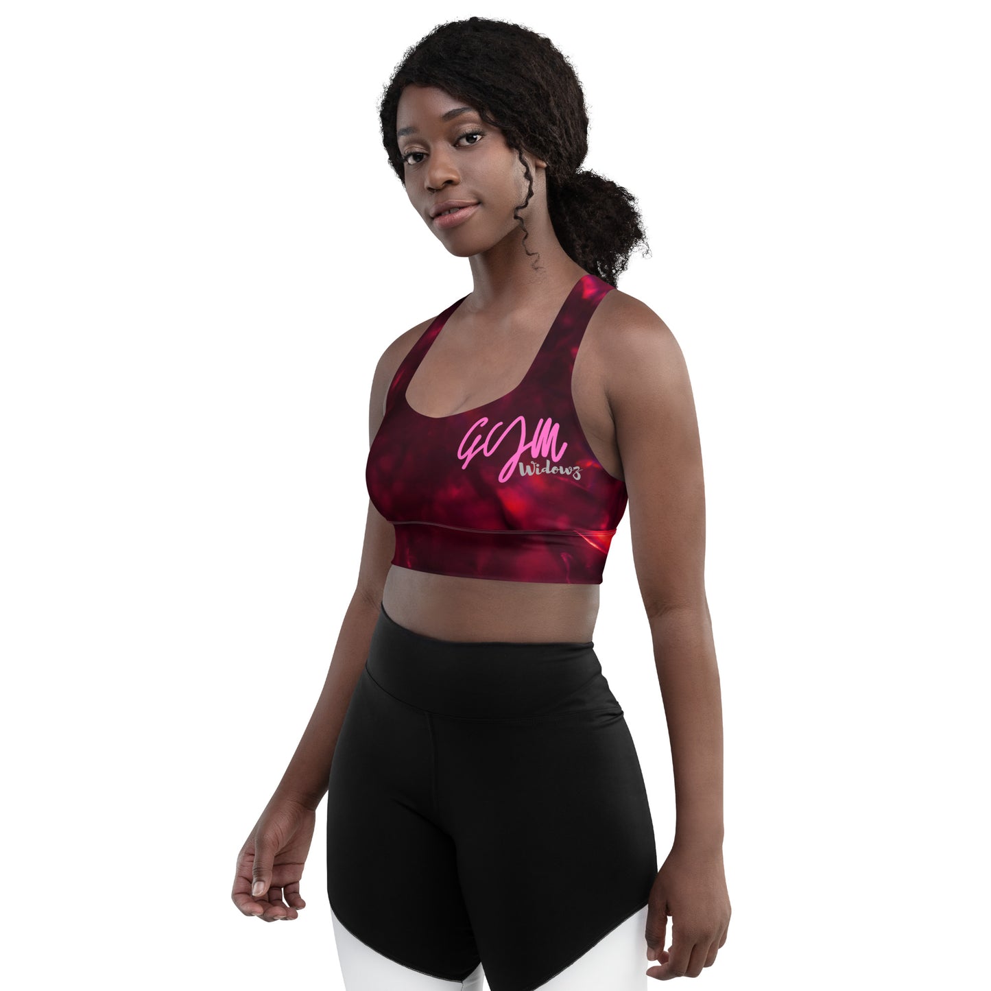 GymWidowz Longline sports bra - Hot Lava