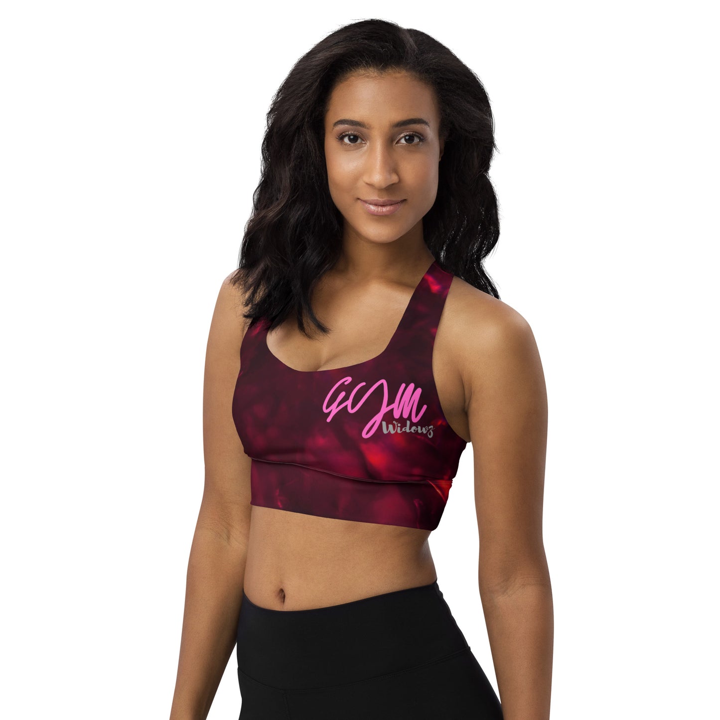 GymWidowz Longline sports bra - Hot Lava