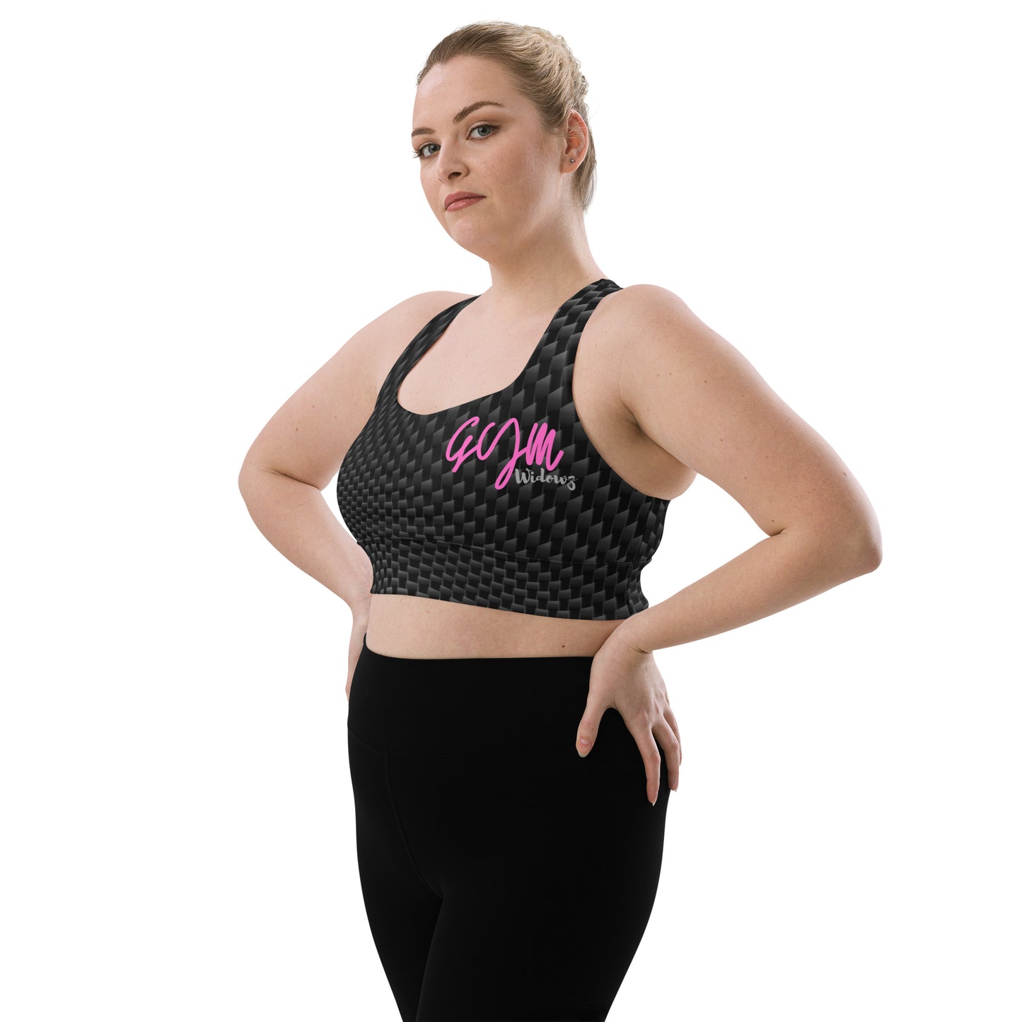 GymWidowz Longline sports bra - Carbon Fibre