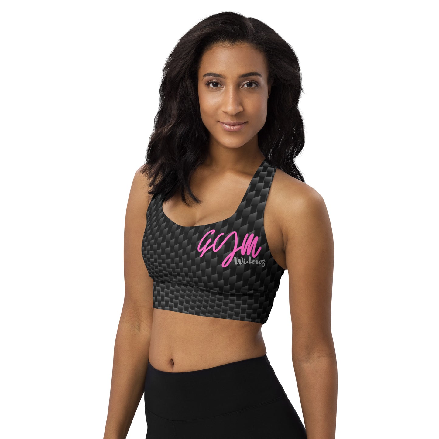 GymWidowz Longline sports bra - Carbon Fibre