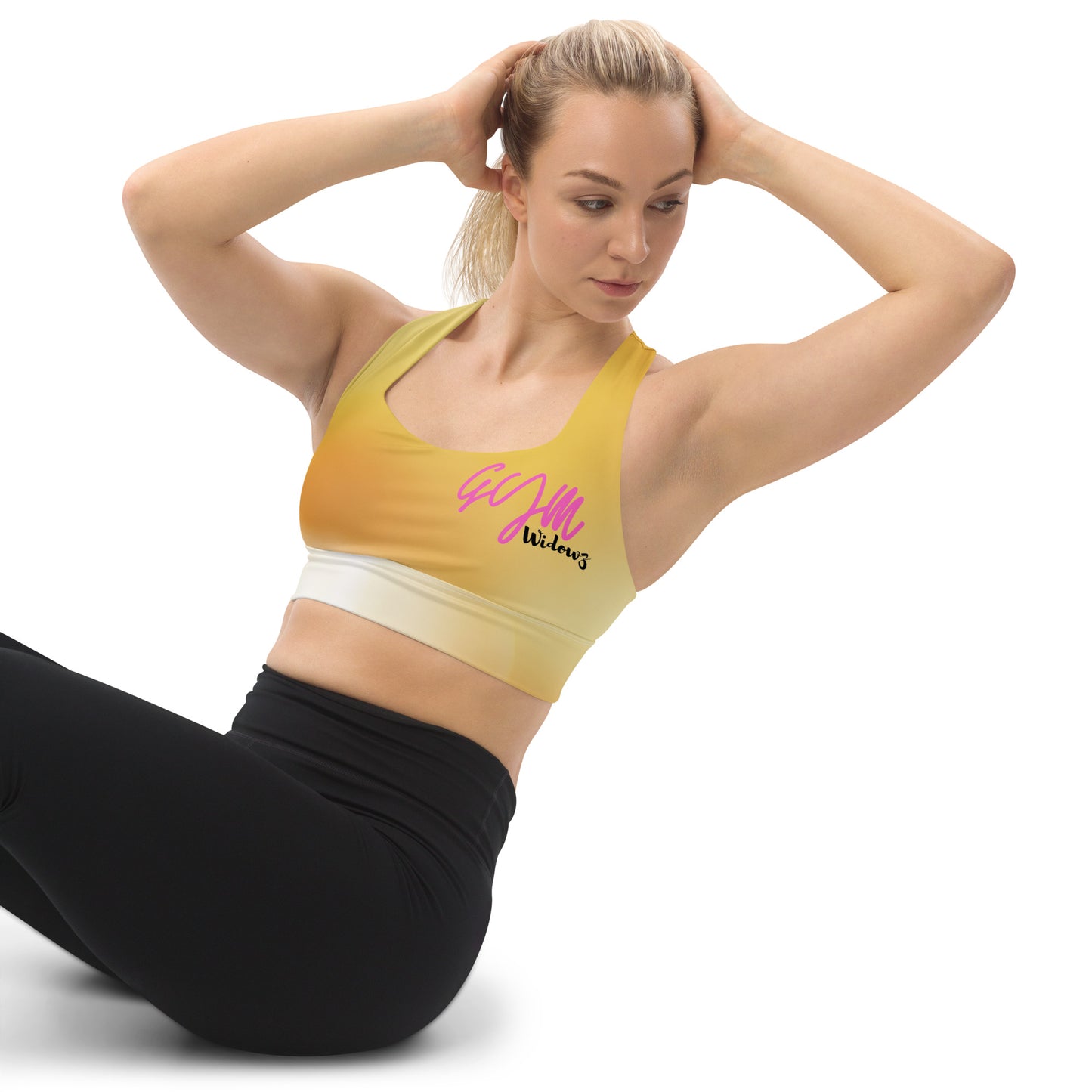 GymWidowz Longline sports bra - Morning Sunrise