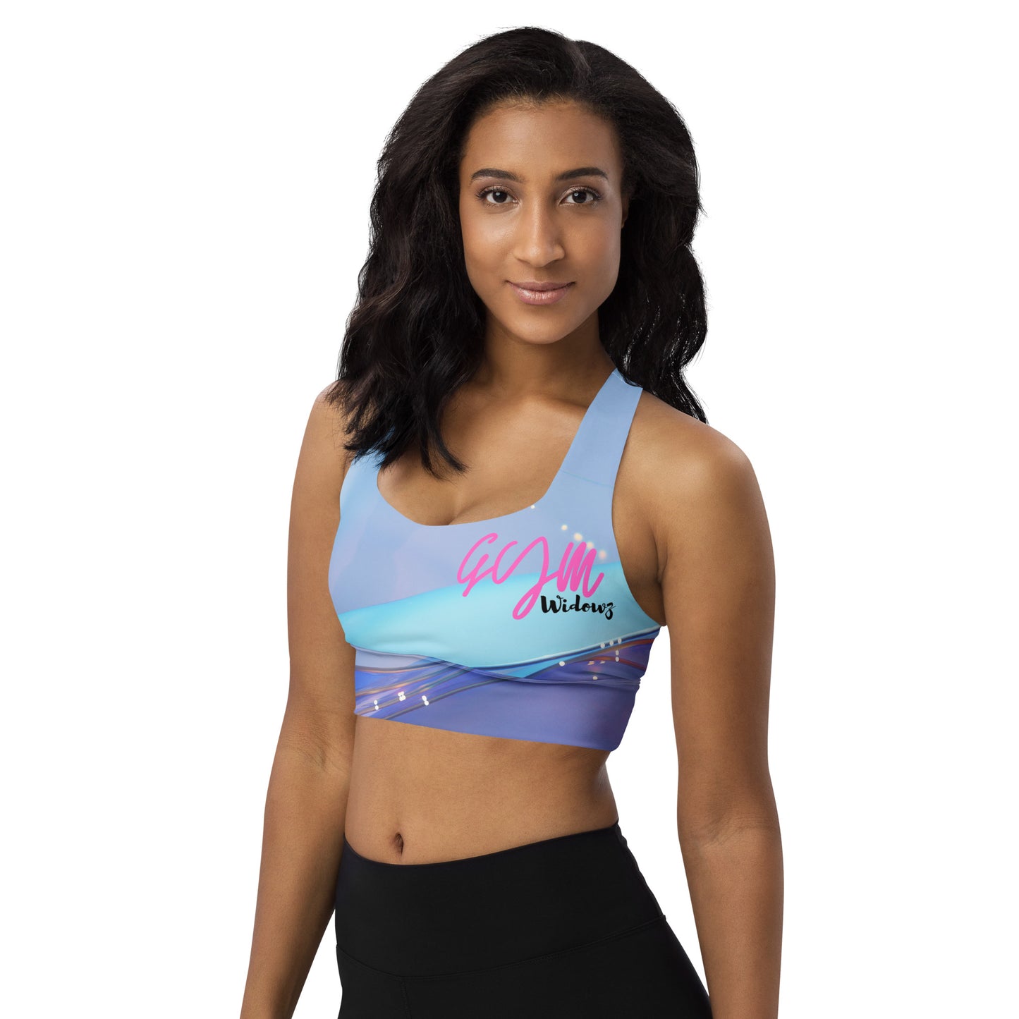 GymWidowz Longline sports bra - The Blues