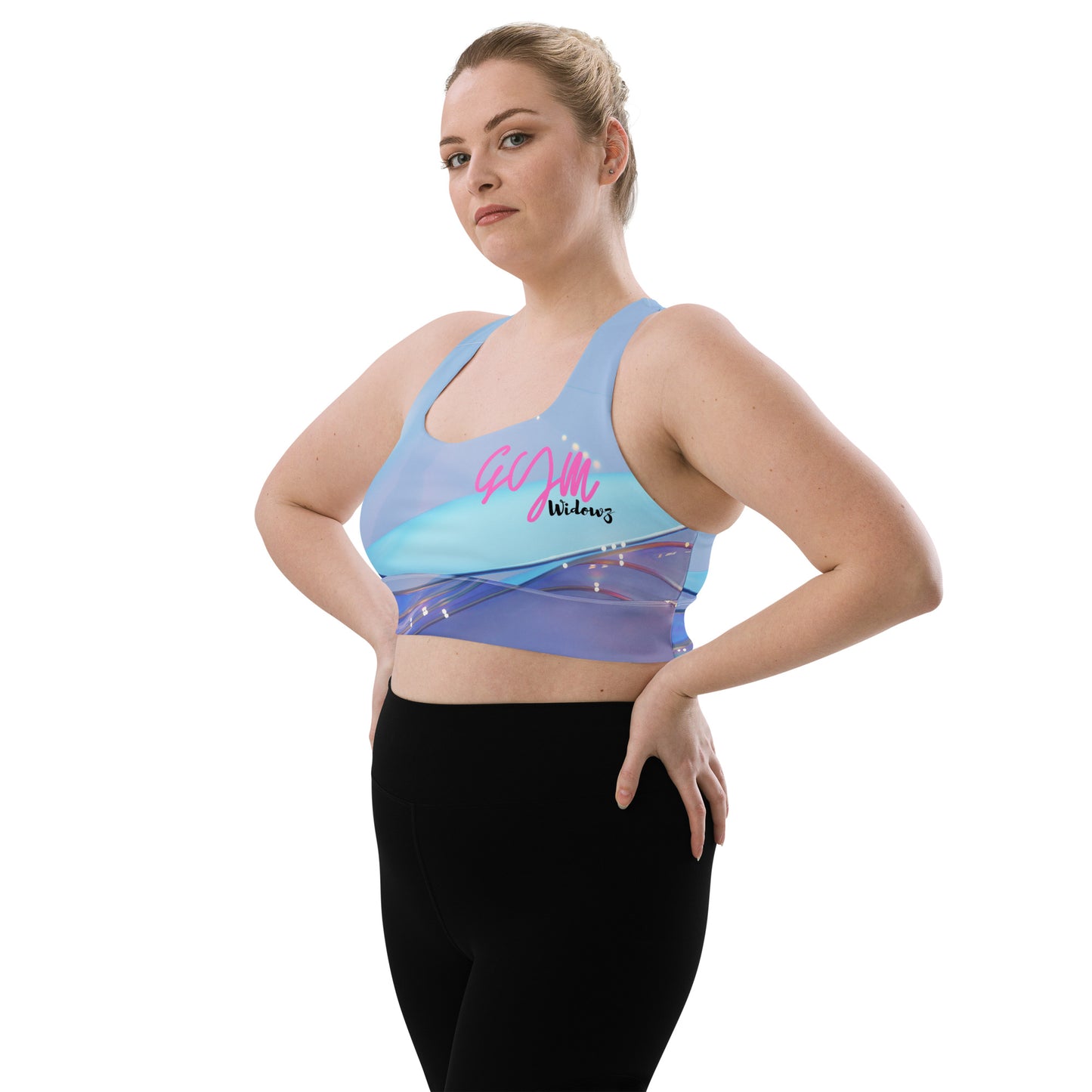 GymWidowz Longline sports bra - The Blues