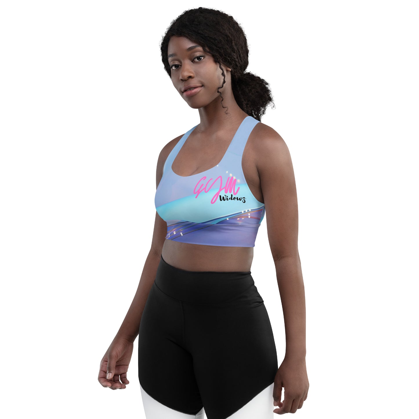 GymWidowz Longline sports bra - The Blues