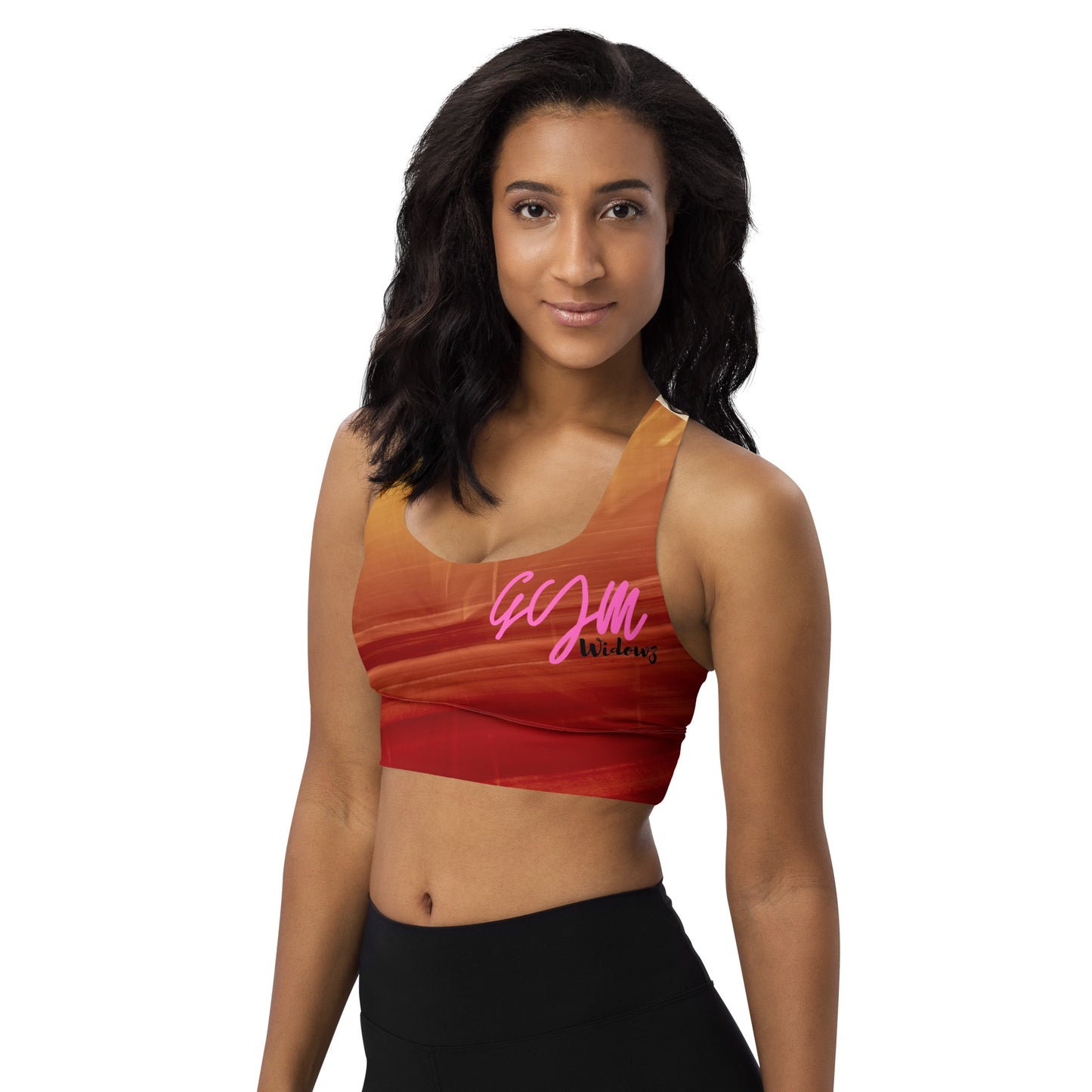 GymWidowz Longline sports bra - Sandstorm