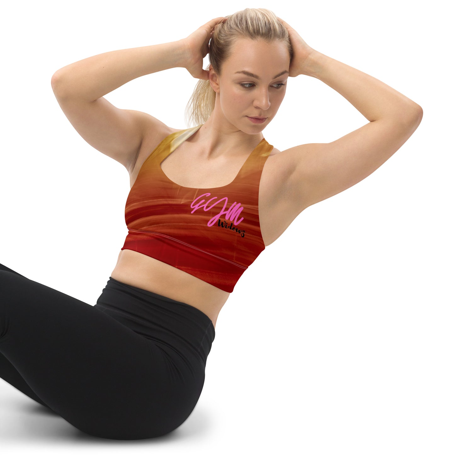 GymWidowz Longline sports bra - Sandstorm