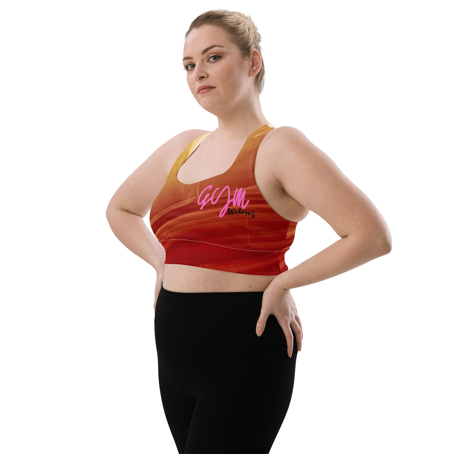 GymWidowz Longline sports bra - Sandstorm