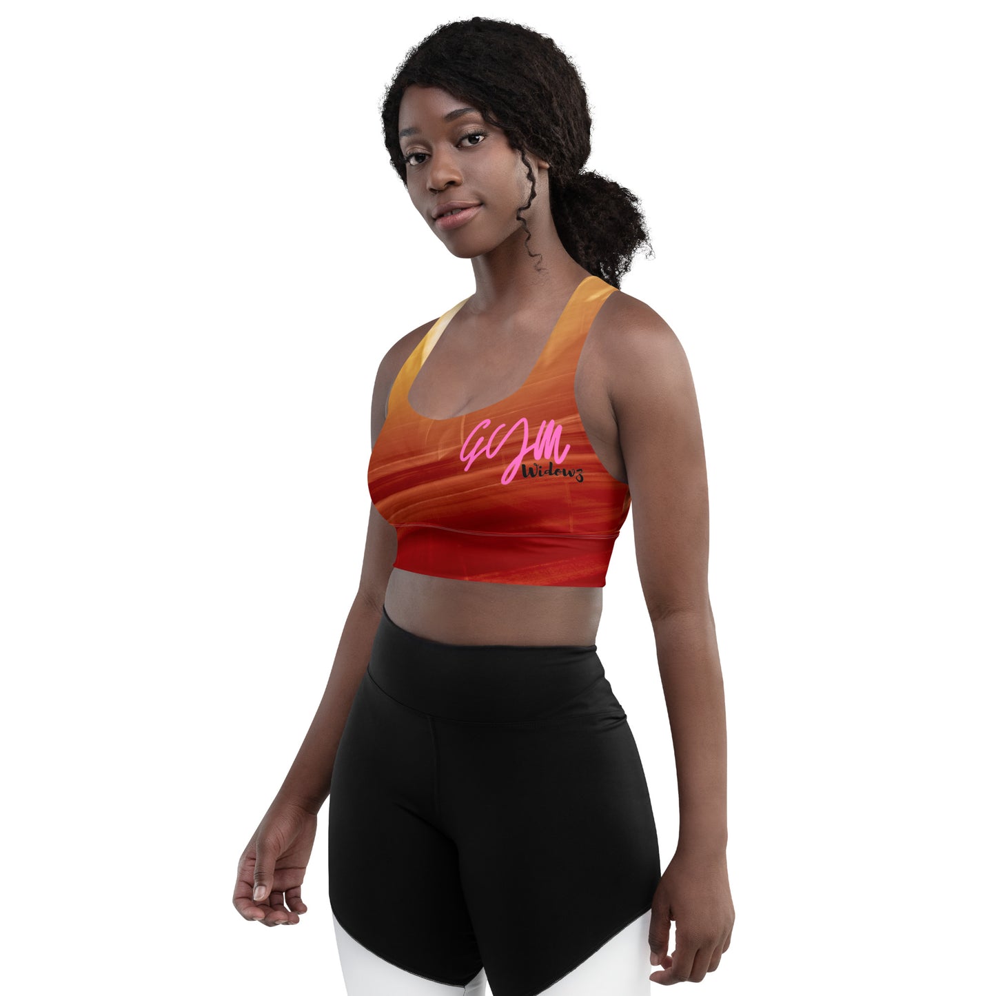 GymWidowz Longline sports bra - Sandstorm