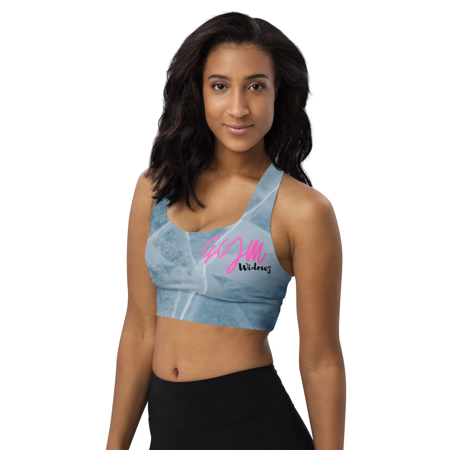 GymWidowz Longline sports bra - Cracked Ice