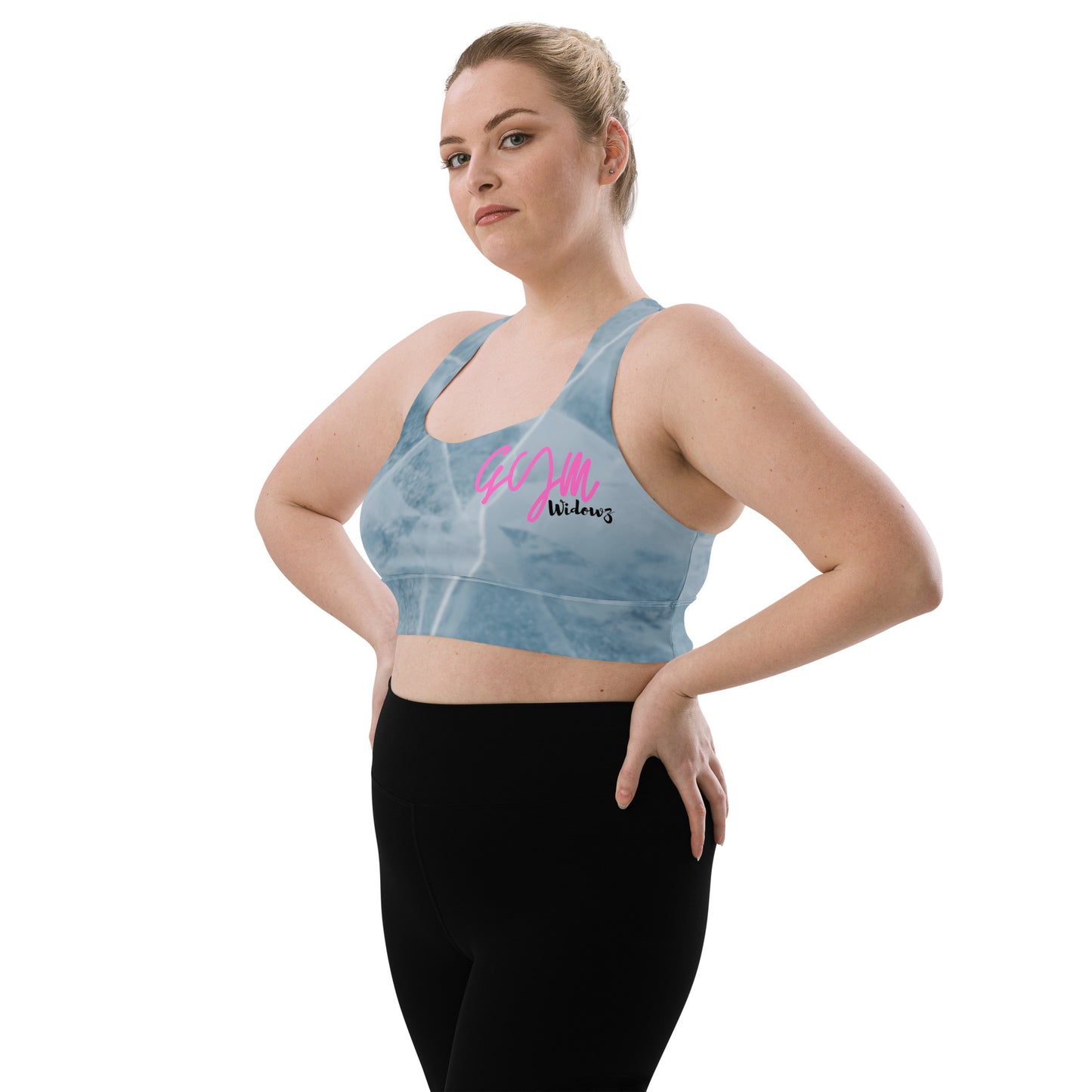 GymWidowz Longline sports bra - Cracked Ice