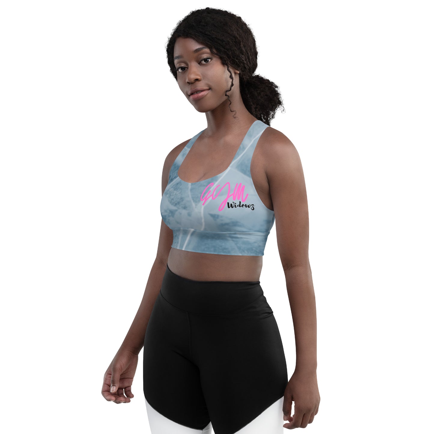 GymWidowz Longline sports bra - Cracked Ice