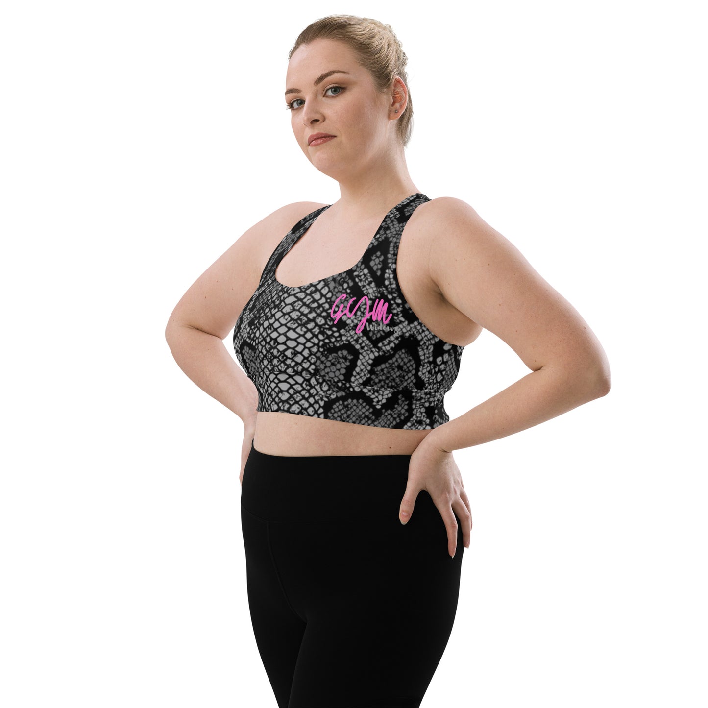 GymWidowz Longline sports bra - Snakeskin