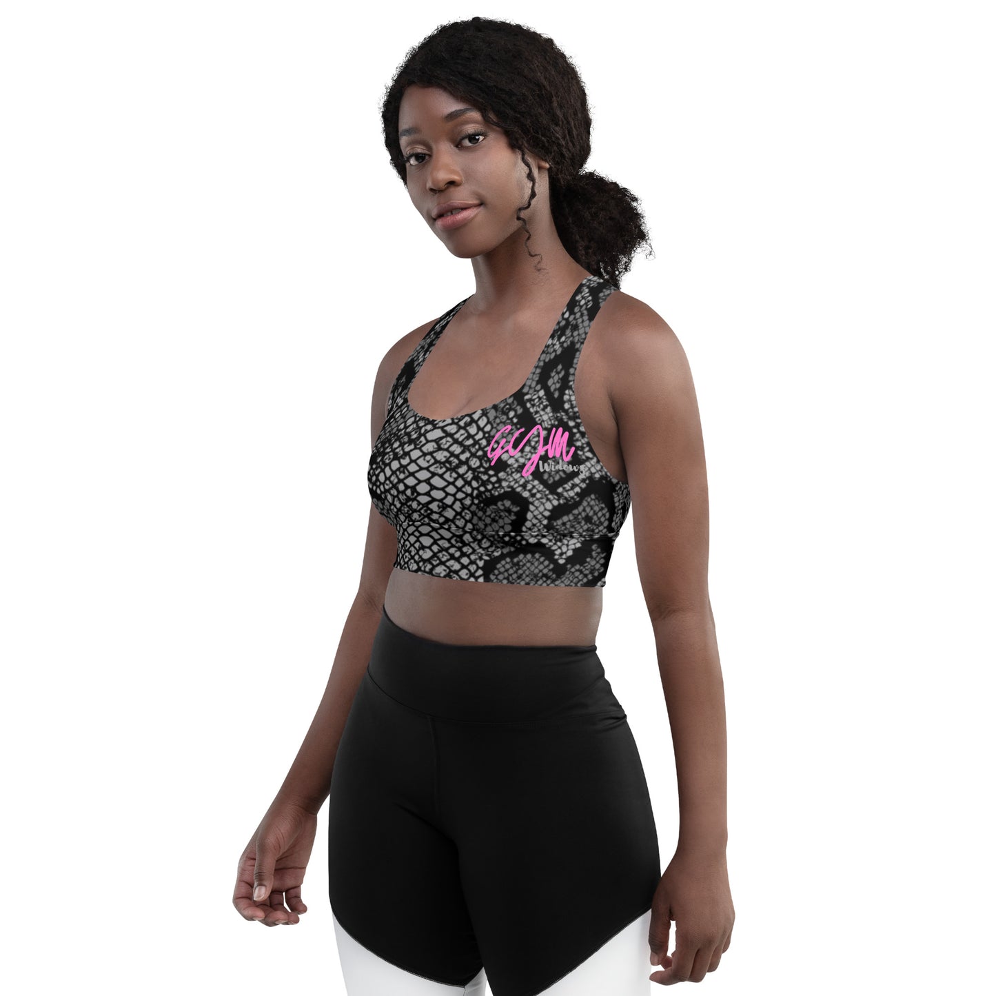 GymWidowz Longline sports bra - Snakeskin