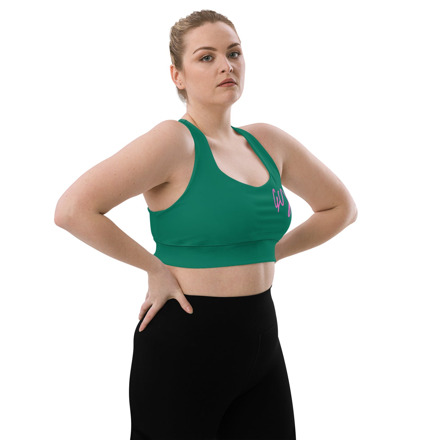 GymWidowz Longline sports bra - Green